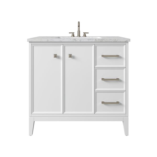 Woodbridge 31-in Freestanding Single Sink Bathroom Vanity w/ White Engineered Stone Top - White