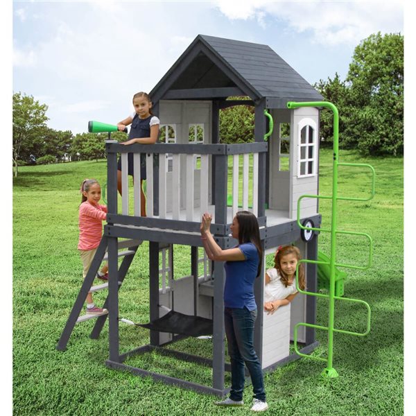 Story Playhouse Step Patio Playhouse Sportspower 2-Level Grey