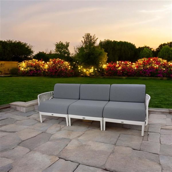 Patioflare Leaf Modular 3-Seater Patio Sofa, Grey