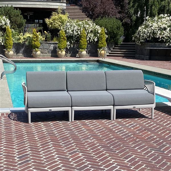 Patioflare Leaf Modular 3-Seater Patio Sofa, Grey