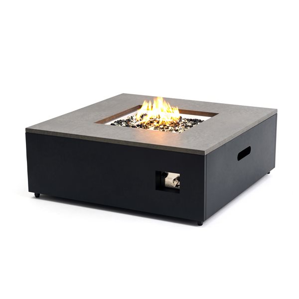 Paramount Danby Convertible Propane Fire Table , Square, Grey and Black