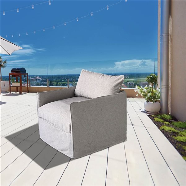 Patioflare Lanai Modular Outdoor Arm Club Chair, Grey