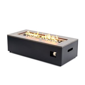 Paramount Aries 48-in W 55000 BTU Grey and Black Steel Convertible Propane Fire Table