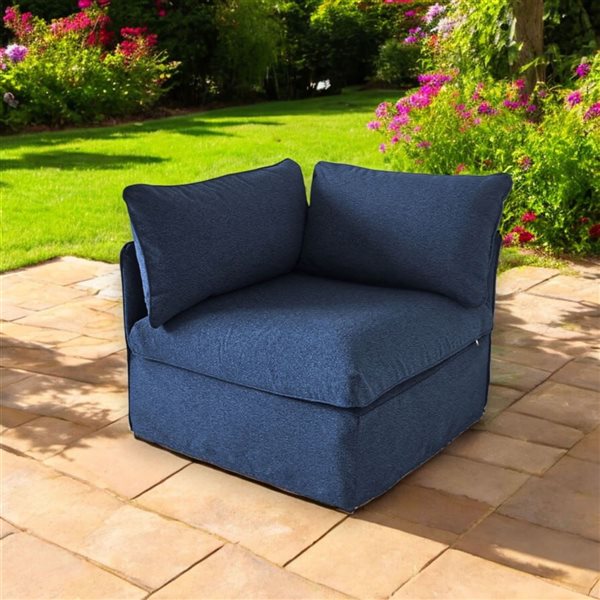 Patioflare Lanai Modular Outdoor Corner Chair, Blue
