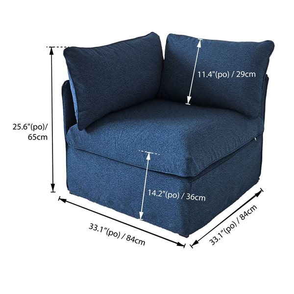 Patioflare Lanai Modular Outdoor Corner Chair, Blue