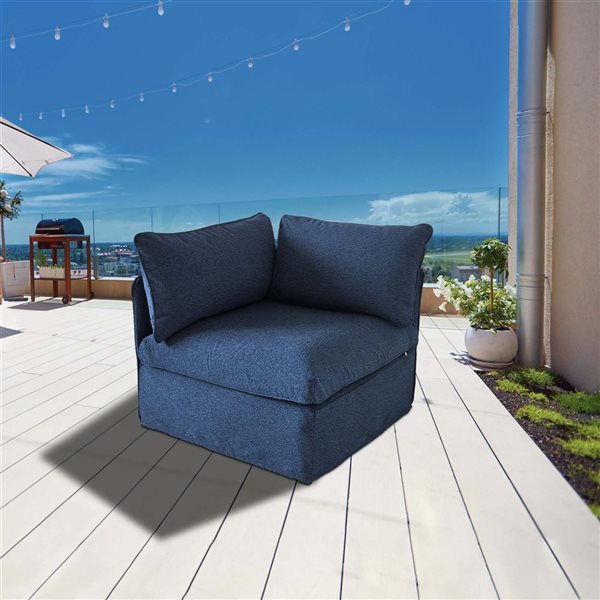 Patioflare Lanai Modular Outdoor Corner Chair, Blue