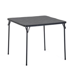 Homy Casa 34 L x 34-in W Black Square Folding Card Table w/ Upholstered Table Top