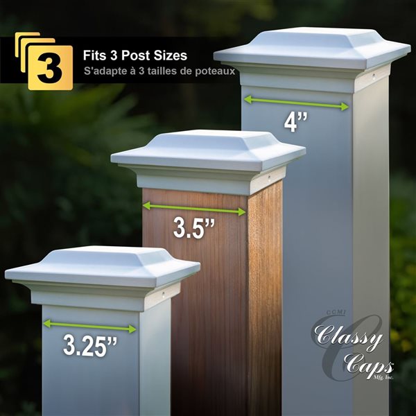 Classy Caps 4-Pack 4 x 4-in White Aluminum Post Cap