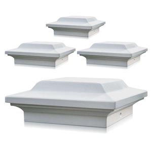 Classy Caps 4-Pack 4 x 4-in White Aluminum Post Cap