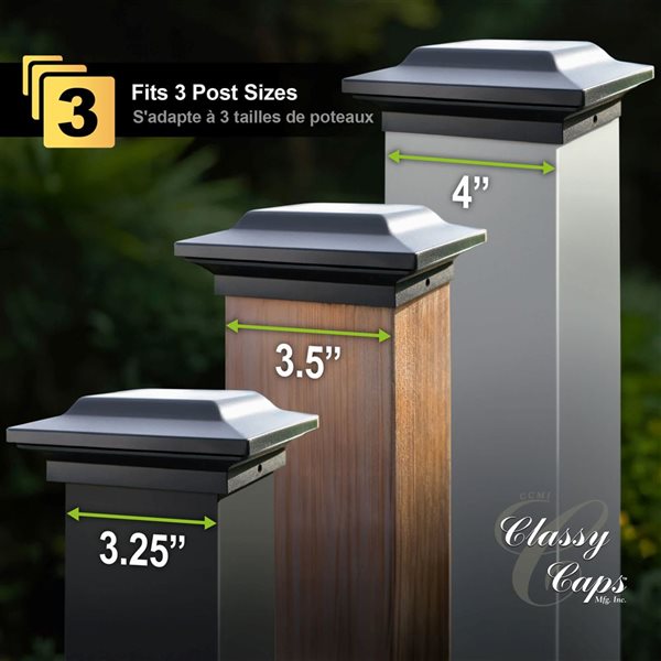 Classy Caps 4-Pack 4 x 4-in Black Aluminum Post Cap