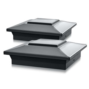 Classy Caps 2-Pack 6 x 6-in Black Aluminum Post Cap