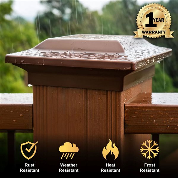 Classy Caps 4-Pack 4 x 4-in Brown Aluminum Post Cap