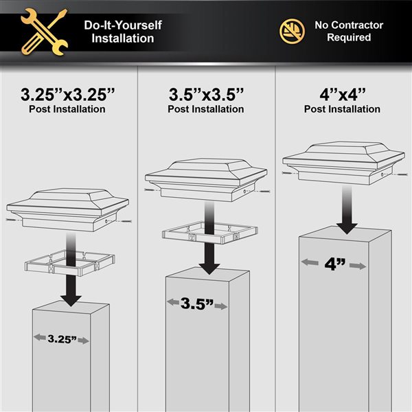 Classy Caps 4-Pack 4 x 4-in Brown Aluminum Post Cap