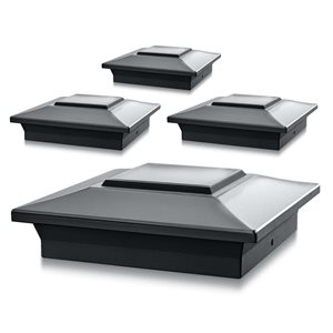 Classy Caps 4-Pack 6 x 6-in Black Aluminum Post Cap