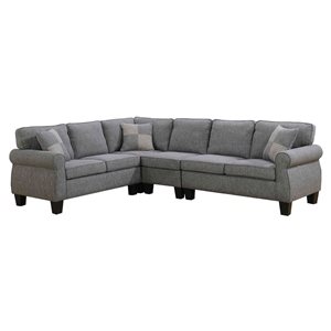 Brassex  6-Seat Sectional - Grey