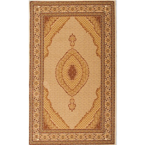 Front Facing Rug Rug Branch Traditional Majestic 2 W x 9-ft L Beige and Cream ...