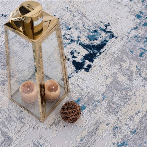 Rug Branch Modern Vogue 2 W x 2-ft L Blue Square Indoor Doormat Rug