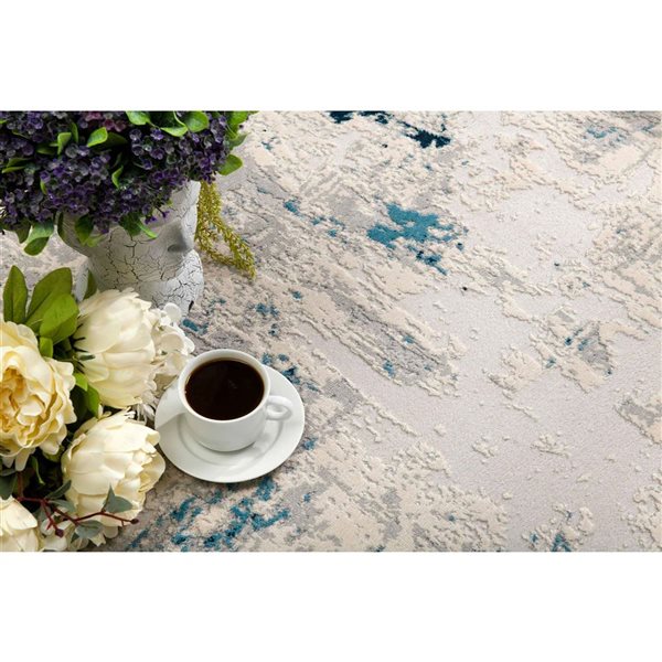 Rug Branch Modern Vogue 2 W x 2-ft L Blue Square Indoor Doormat Rug