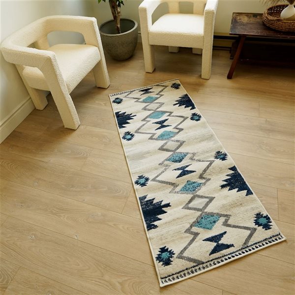 Rug Branch Modern Savannah 2 W x 11-ft L Cream Rectangular Indoor Runner Rug
