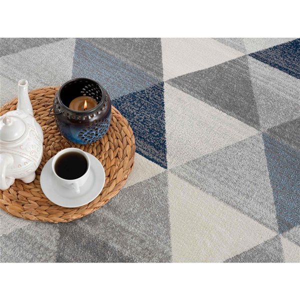 Rug Branch Modern Havana 2 W x 2-ft L Navy Triangles Square Indoor Doormat Rug