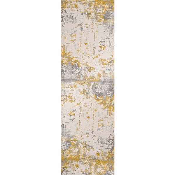 Rug Branch Modern Vogue 2 W x 16-ft L Gold Rectangular Indoor Runner Rug