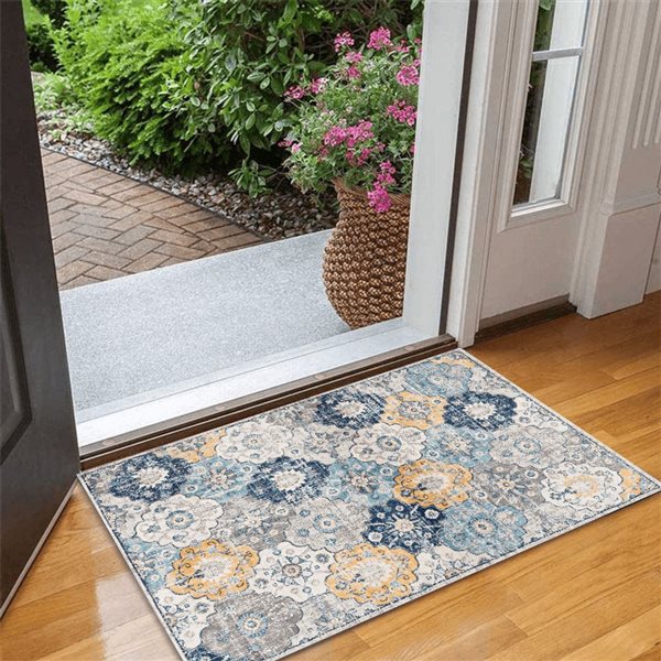 Rug Branch Modern Savannah 2 W x 2-ft L Rust Grey Square Indoor Doormat Rug