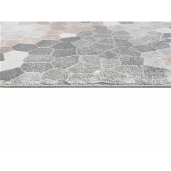 Rug Branch Modern Havana 2 W x 3-ft L Grey and Beige Rectangular Indoor Doormat Rug