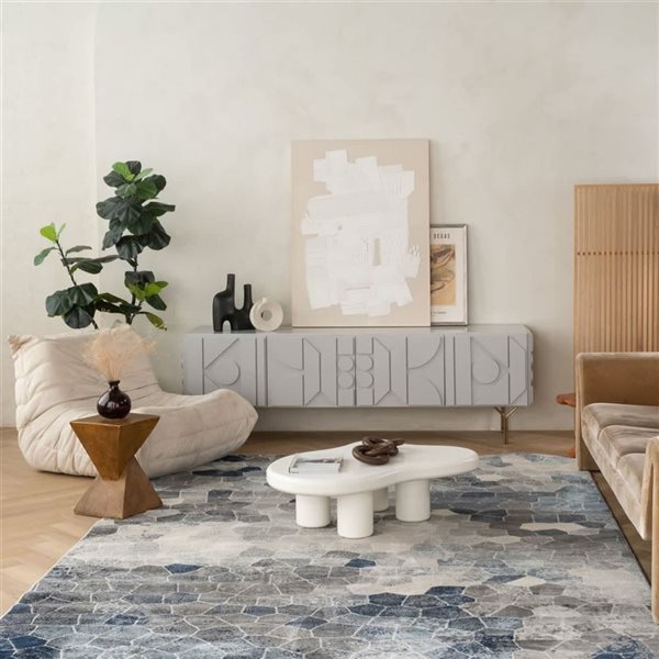 Rug Branch Modern Havana 2 W x 3-ft L Grey and Beige Rectangular Indoor Doormat Rug