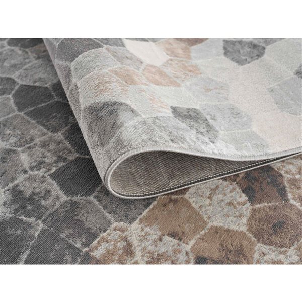 Rug Branch Modern Havana 2 W x 3-ft L Grey and Beige Rectangular Indoor Doormat Rug