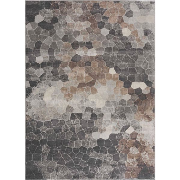 Rug Branch Modern Havana 2 W x 3-ft L Grey and Beige Rectangular Indoor Doormat Rug