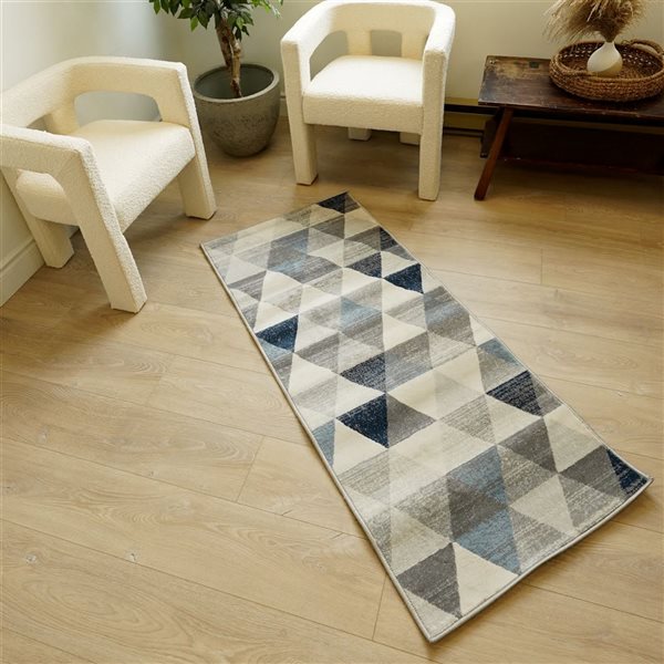 Rug Branch Modern Havana 2 W x 3-ft L Navy Triangles Rectangular Indoor Doormat Rug