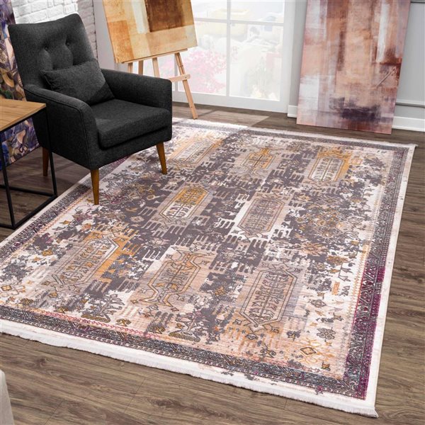 Rug Branch Modern Amalfi 2 W x 5-ft L Beige Rectangular Indoor Doormat Rug