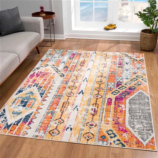 Rug Branch Modern Savannah 2 W x 25-ft L Multicoloured Rectangular Indoor Runner Rug