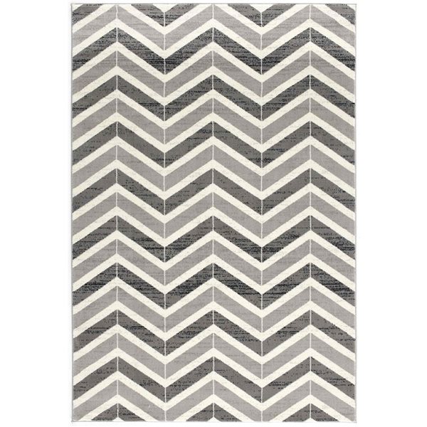Rug Branch Modern Montage 2 W x 3-ft L Grey Rectangular Indoor Doormat Rug