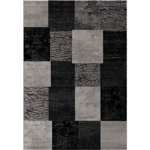 Paillasson d'intérieur carré moderne Montage Rug Branch 3 l. x 3 pi L. en brun