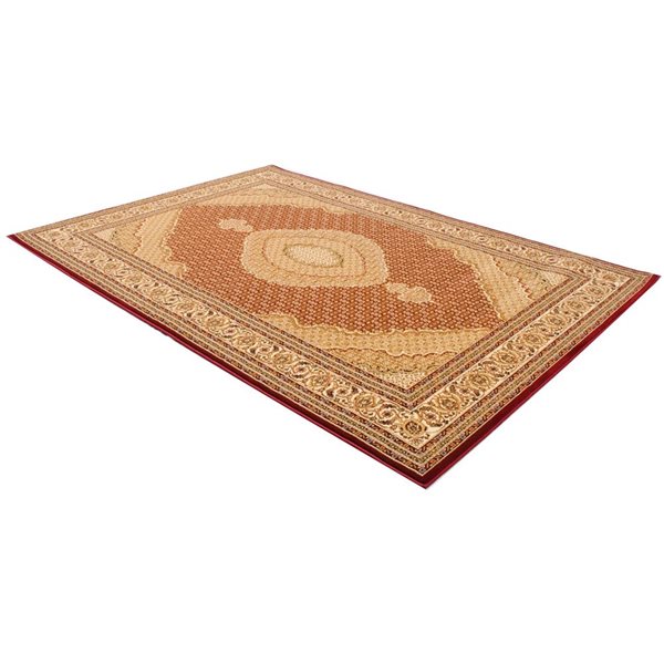 Rug Branch Traditional Majestic 2 W x 25-ft L Red and Beige Rectangular Indoor Runner Rug