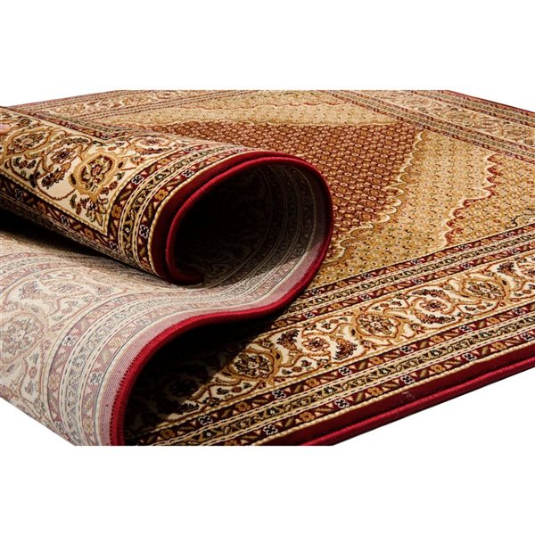 Rug Branch Traditional Majestic 2 W x 25-ft L Red and Beige Rectangular Indoor Runner Rug