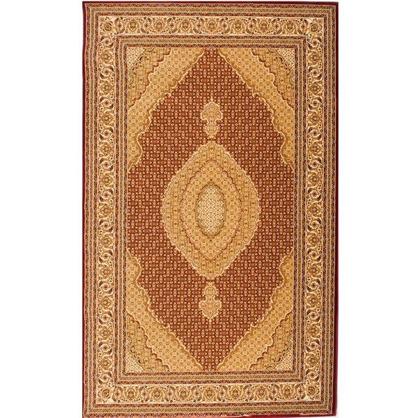 Rug Branch Traditional Majestic 2 W x 25-ft L Red and Beige Rectangular Indoor Runner Rug