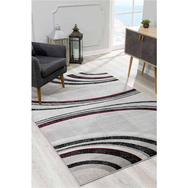 Rug Branch Modern Montage 2 W x 2-ft L Grey Square Spheres Indoor Doormat Rug