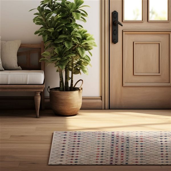 Rug Branch Modern Savannah 2 W x 3-ft L Cream Rectangular Indoor Doormat Rug