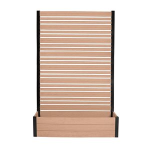Enclo Privacy Screens Florence 6-ft WoodTek Cedar Vinyl Freestanding Privacy Screen with Planter Box