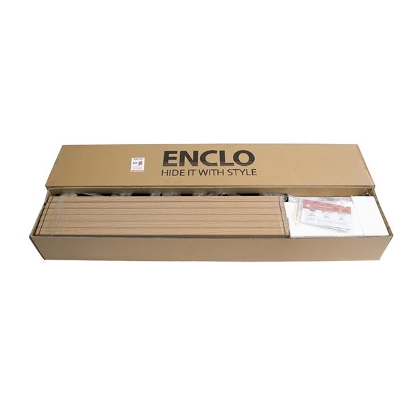 Enclo Privacy Screens Florence 6-ft WoodTek Cedar Vinyl Freestanding Privacy Screen with Planter Box