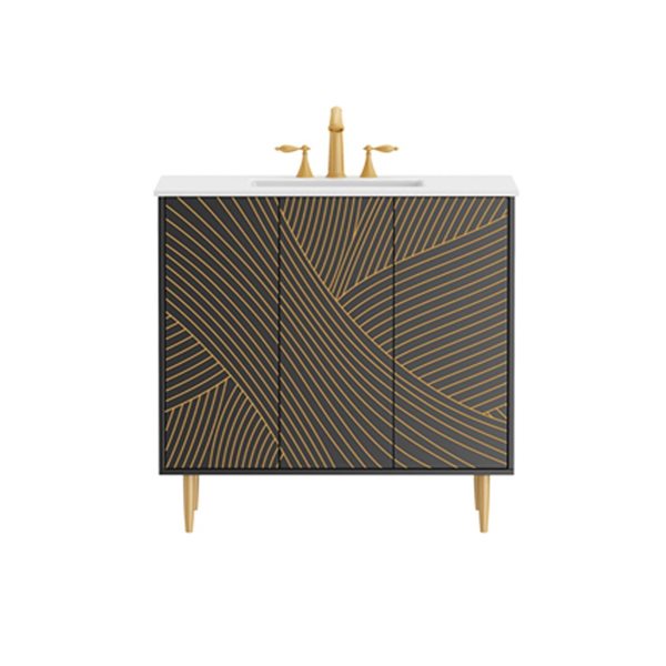 Woodbridge 36-in Freestanding Single Sink Bathroom Vanity with Ceramic Top