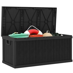 Boîte de rangement étanche Outsunny pour terrasse 70 gallons, noir
