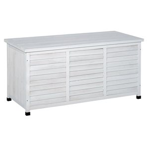 Boîte de rangement extérieure Outsunny avec fente d'aération, blanc