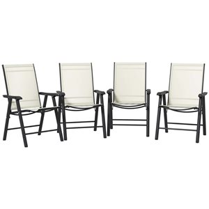 Outsunny 4-Piece Folding Dining Chair Set - Beige