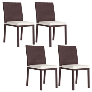 Jeu de 4 chaises de salle à manger Outsunny d'extérieur à cadre en acier, beige