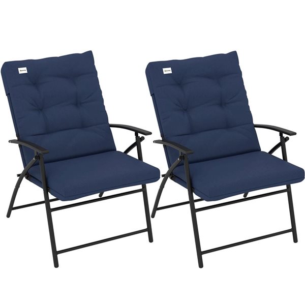 Outsunny 2-Piece Folding Chair Set - Blue