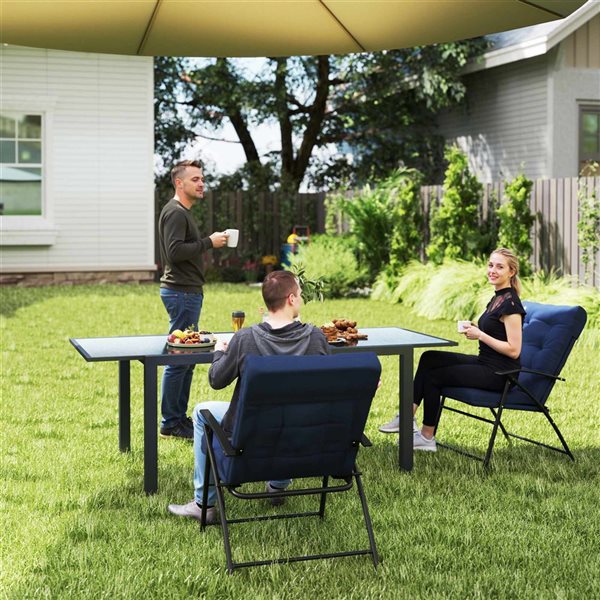 Outsunny 2-Piece Folding Chair Set - Blue