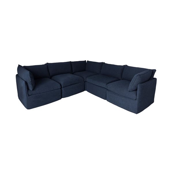 Patio Flare Flexiform Blue L Shaped Sectional Patio Modular Set PF11396 ...